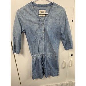 Abercrombie & Fitch Medium Ladies Denim Style Cotton‎ Blue Dress